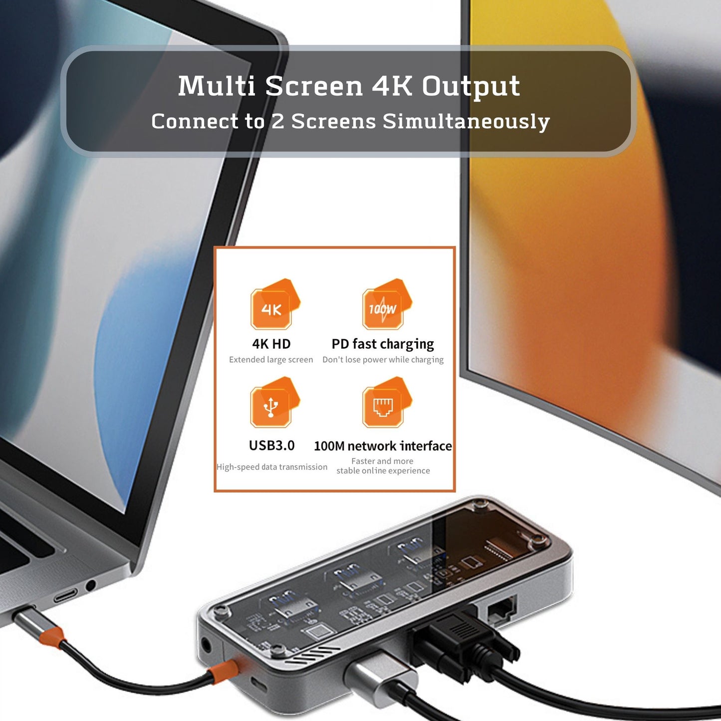 Type-C USB Hub Adapter 10 in 1