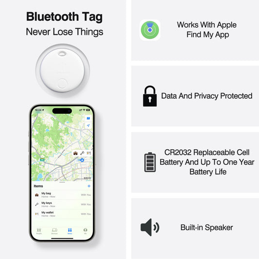 Smart Tag (Pack-4) Combo For Apple iOS: Including Free Luxor Passport Holder, Key Finder, Item Finder, Replaceable Battery, Easily Track Your Bag, Suitcase, and More Worldwide