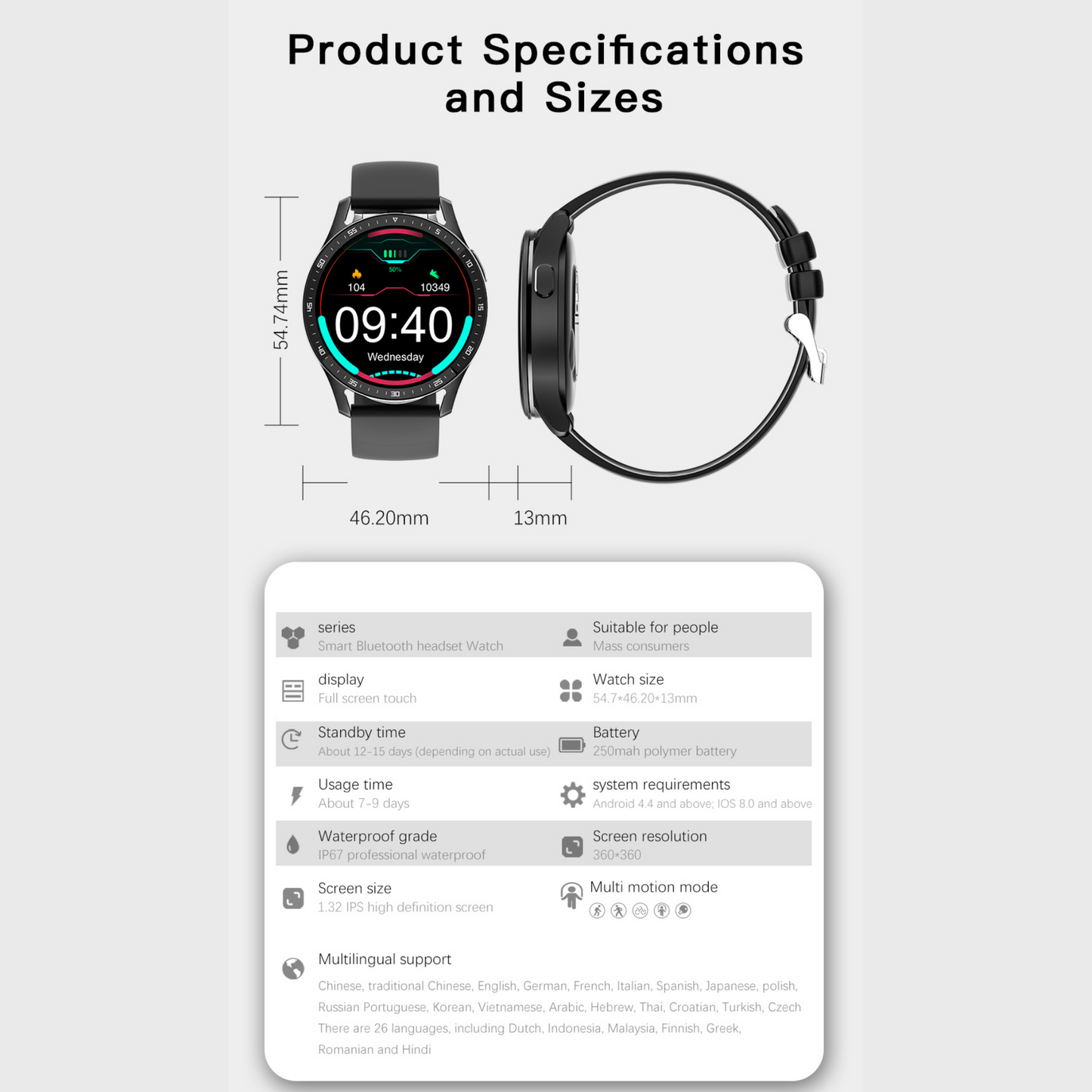 2 in 1 Watchbuds (earbuds in smart watch)