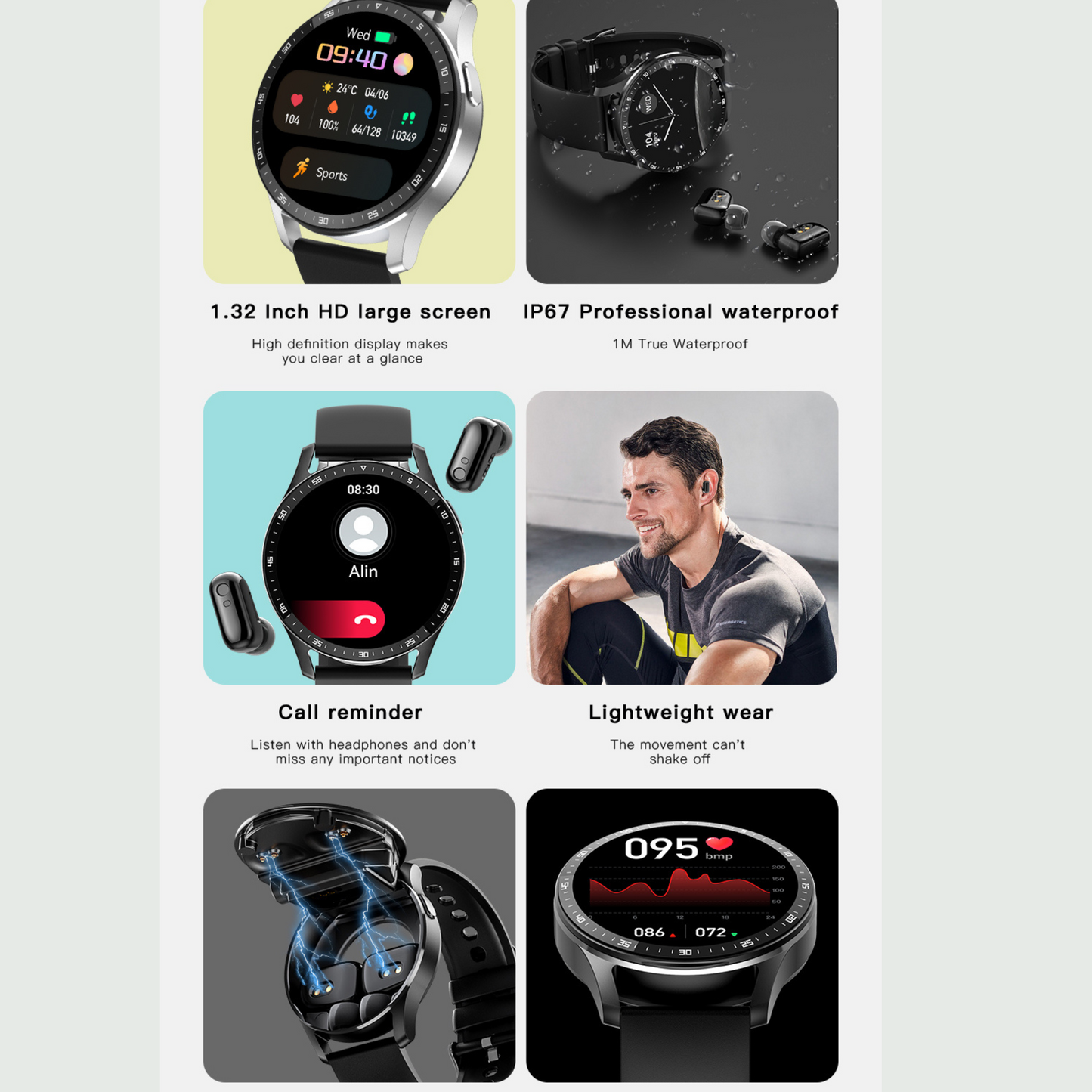 2 in 1 Watchbuds (earbuds in smart watch)
